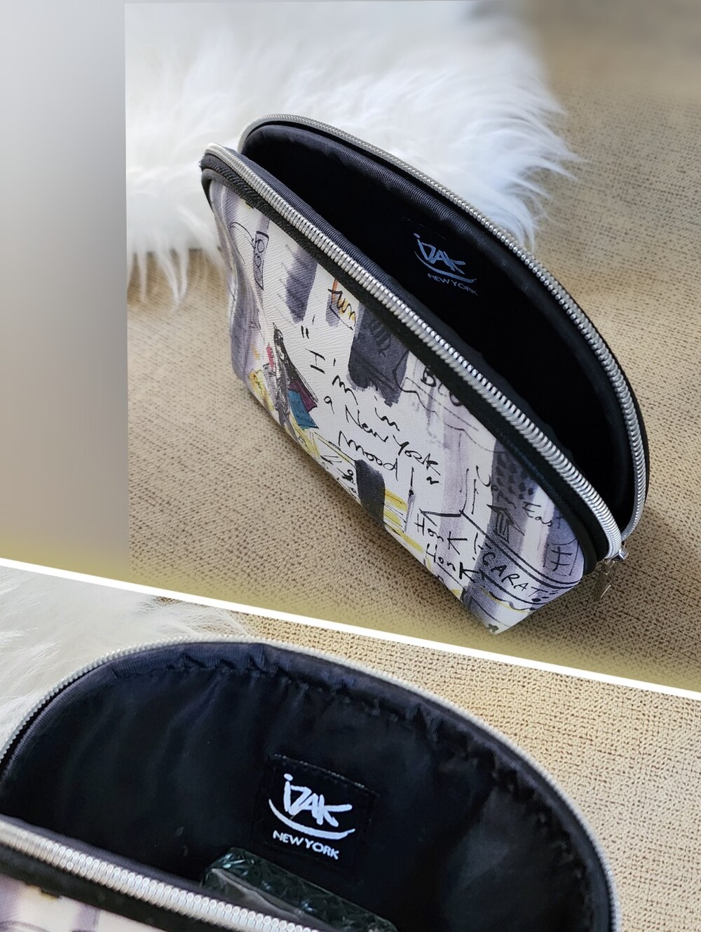 Izak Zenou Bendel Girl Doggie Cosmetic Clutch Bag NYC Dog Theme - Picture 3 of 8